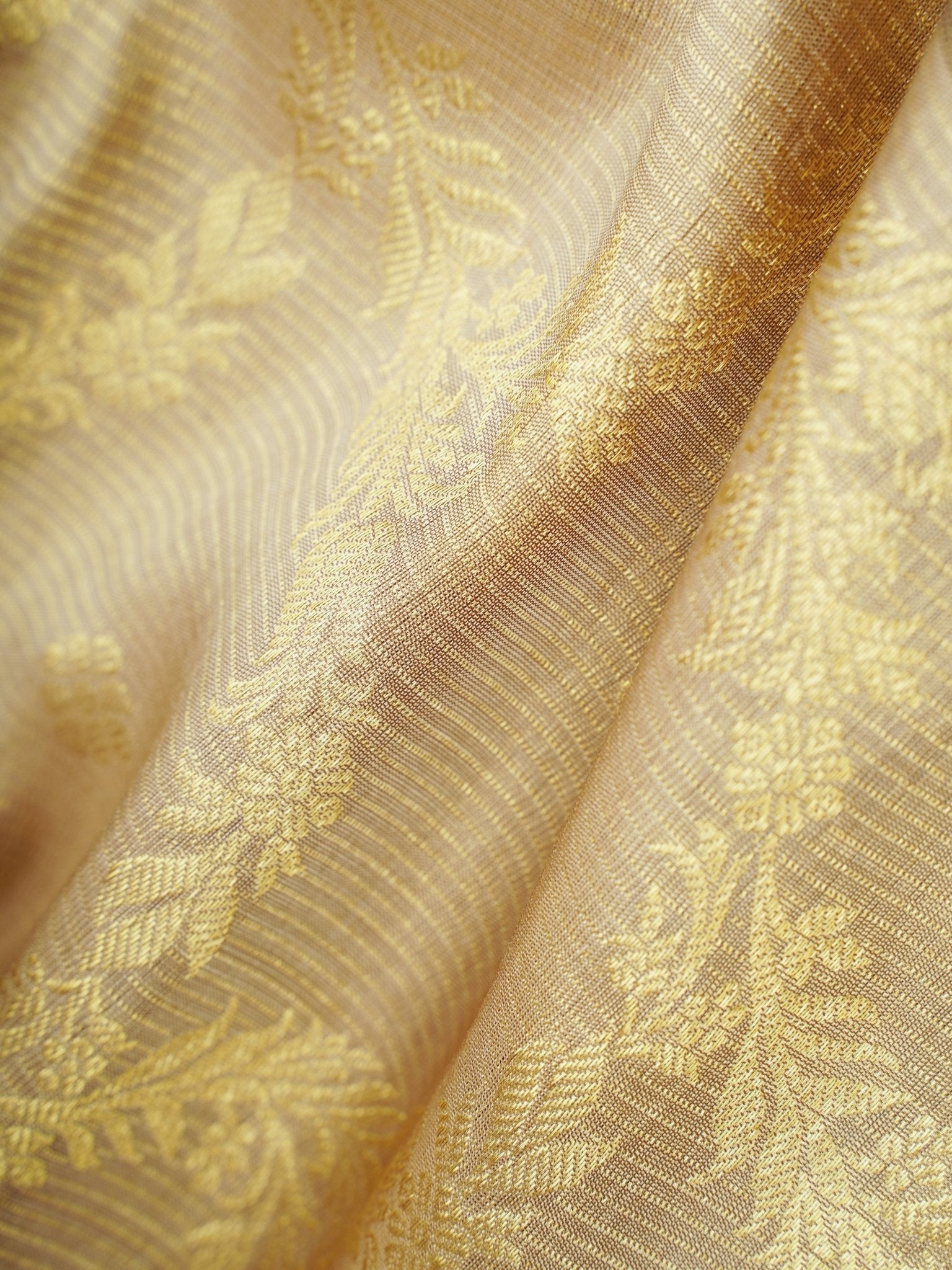 Venkatagiri Silk Beige 100% Pure Silk  Manoranjitham Weaves - Handloom Store