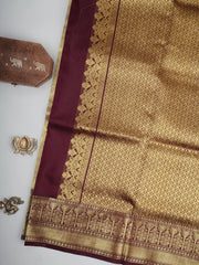 Venkatagiri Silk Beige 100% Pure Silk  Manoranjitham Weaves - Handloom Store
