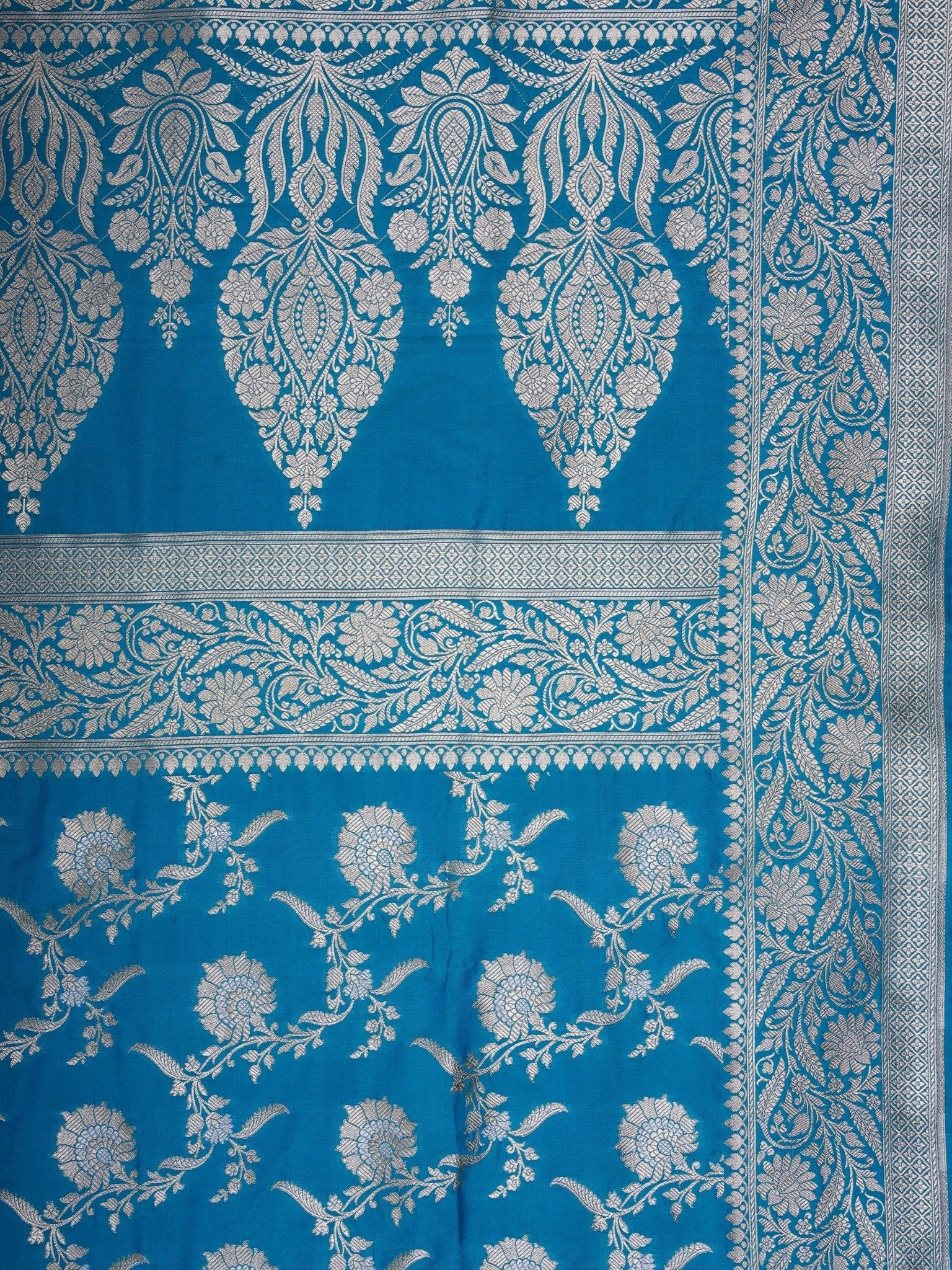 Katan Blue Katan Semi Silk Manoranjitham Weaves - Handloom Store