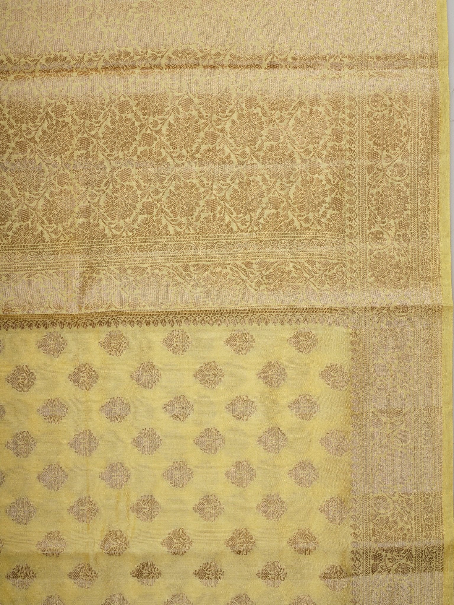 Chiniya Silk Yellow 100% Pure Chiniya Silk  Manoranjitham Weaves - Handloom Store