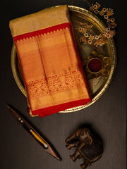 Kanchipuram Silk Gold  100% Pure Silk  Manoranjitham Weaves - Handloom Store