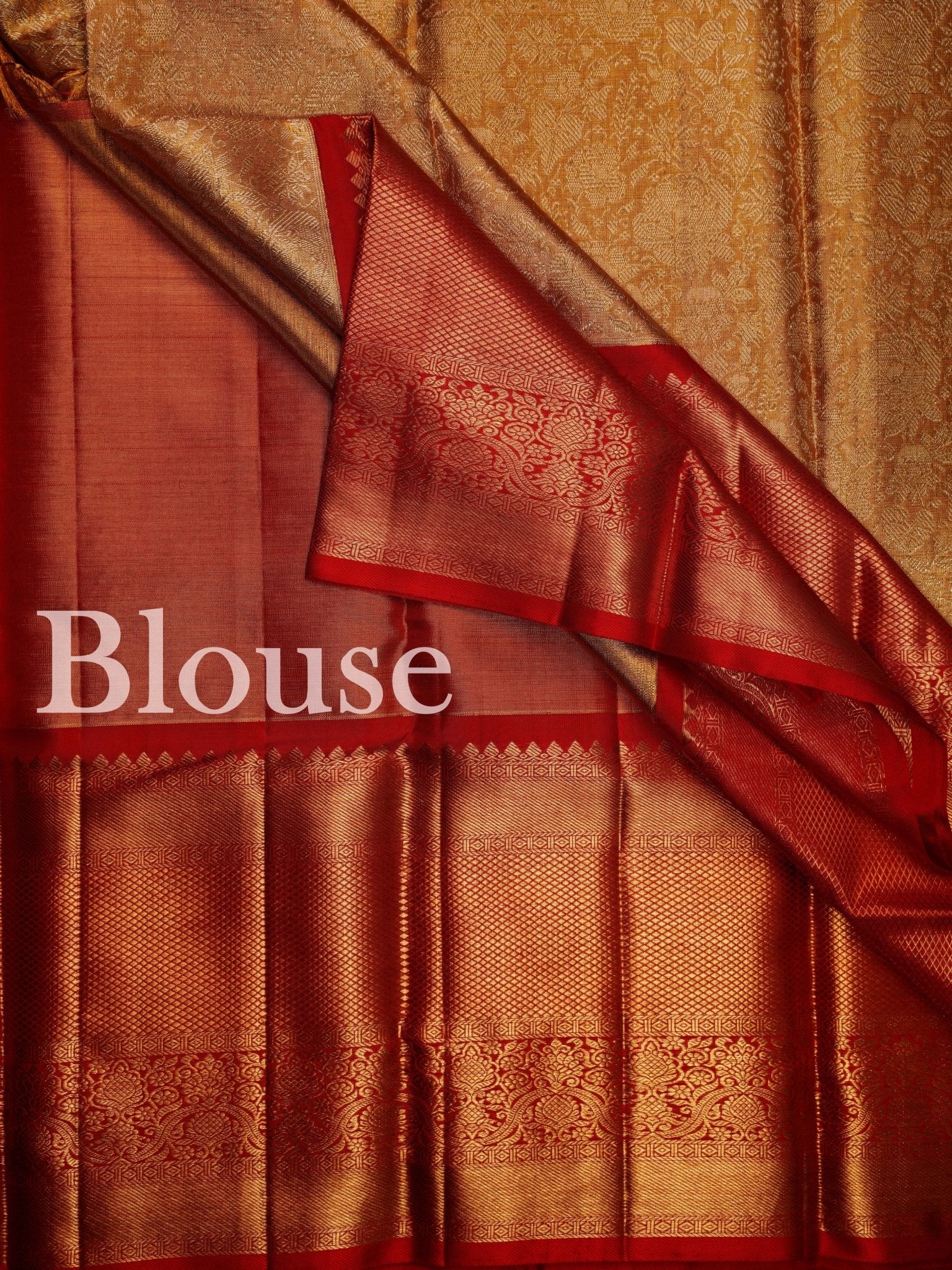 Kanchipuram Silk Gold  100% Pure Silk  Manoranjitham Weaves - Handloom Store