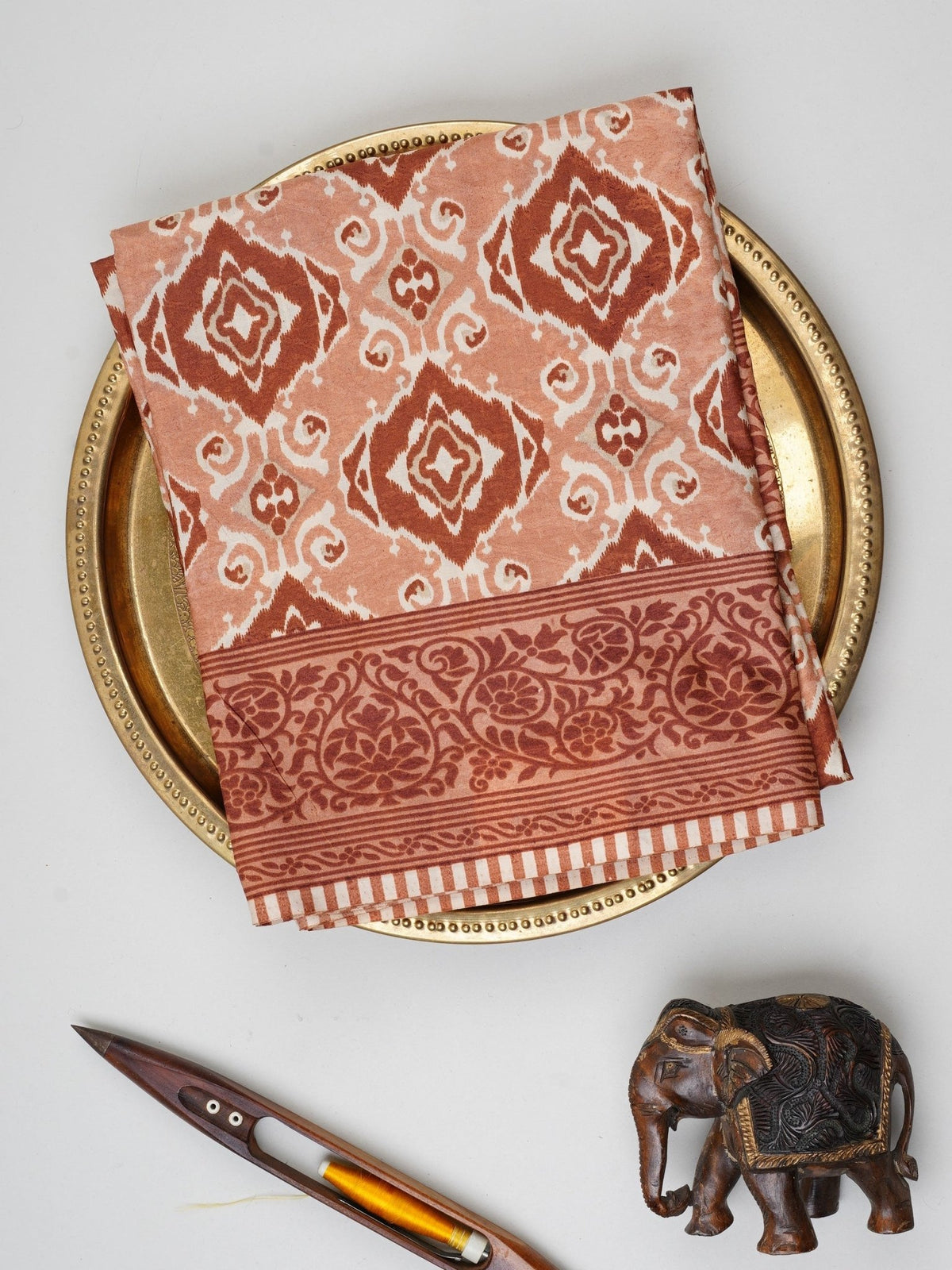 Satin Brown  Semi Mushru Manoranjitham Weaves - Handloom Store