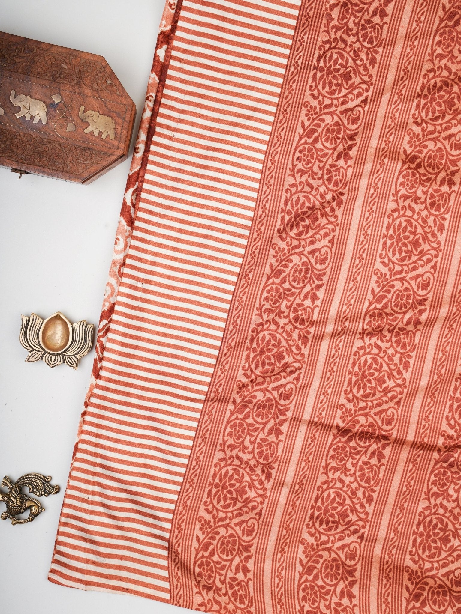 Satin Brown  Semi Mushru Manoranjitham Weaves - Handloom Store