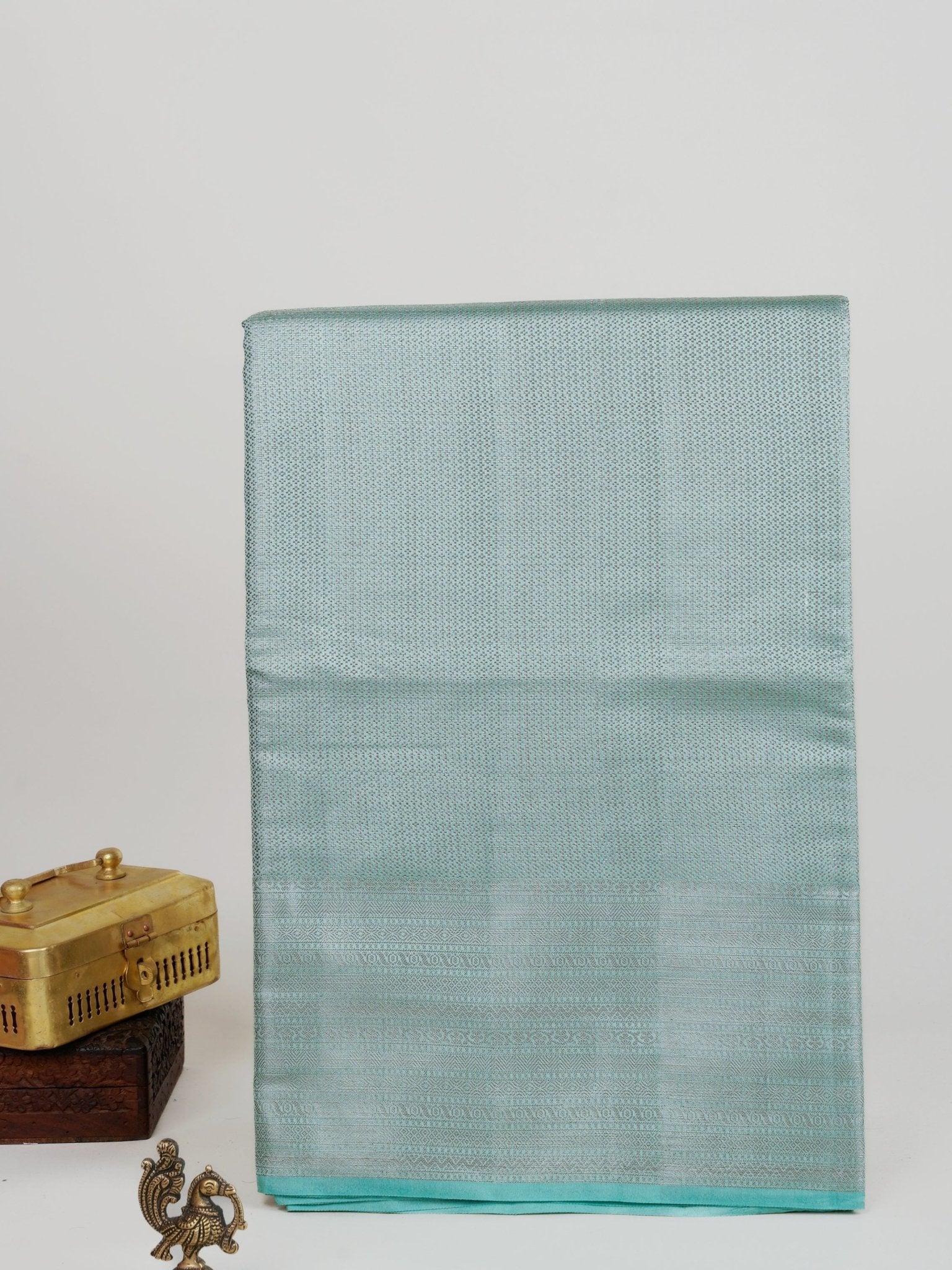 Chiniya Silk Powder Blue 100% Pure Chiniya Silk  Manoranjitham Weaves - Handloom Store
