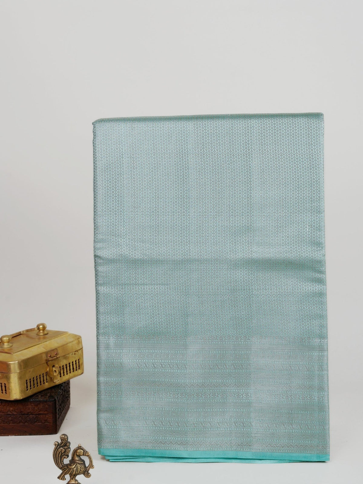 Chiniya Silk Powder Blue 100% Pure Chiniya Silk  Manoranjitham Weaves - Handloom Store