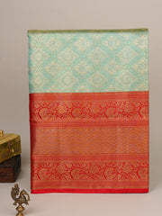 Kanchipuram Silk Green 100% Pure Silk  Manoranjitham Weaves - Handloom Store