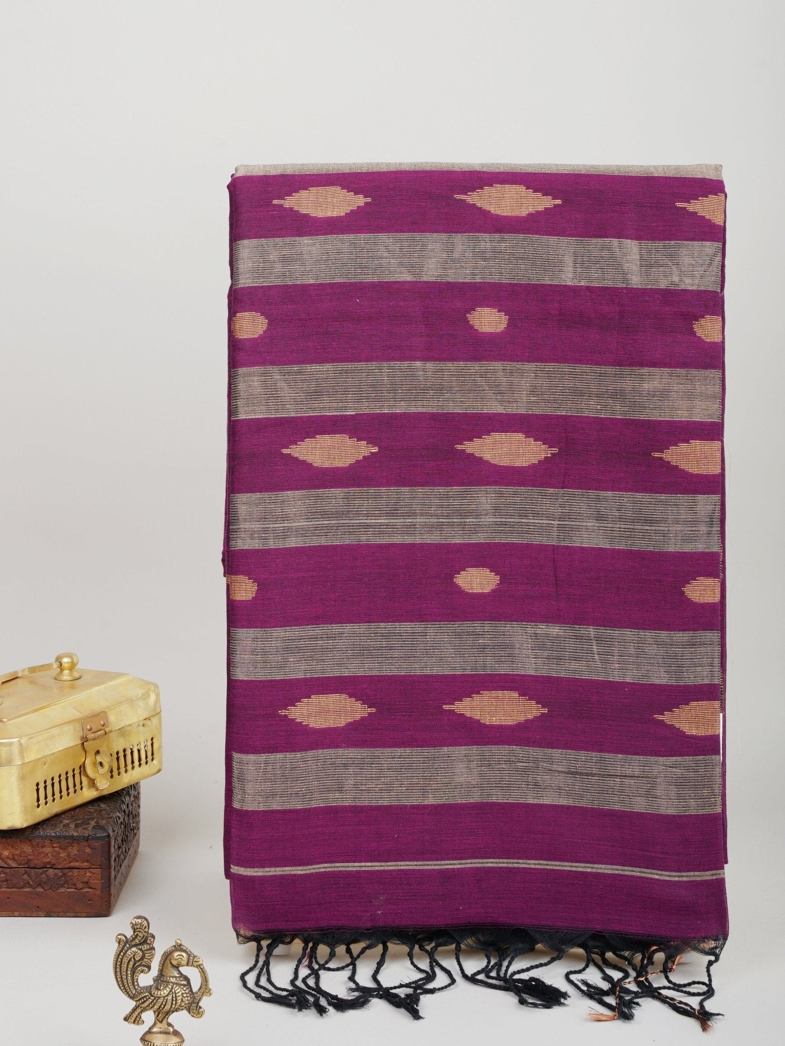 Cotton Maroon 100% Pure Cotton Manoranjitham Weaves - Handloom Store