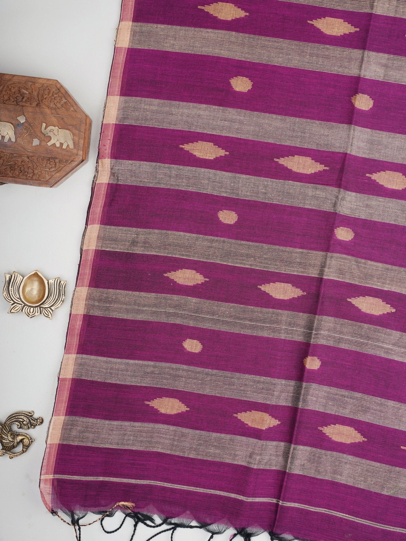 Cotton Maroon 100% Pure Cotton Manoranjitham Weaves - Handloom Store