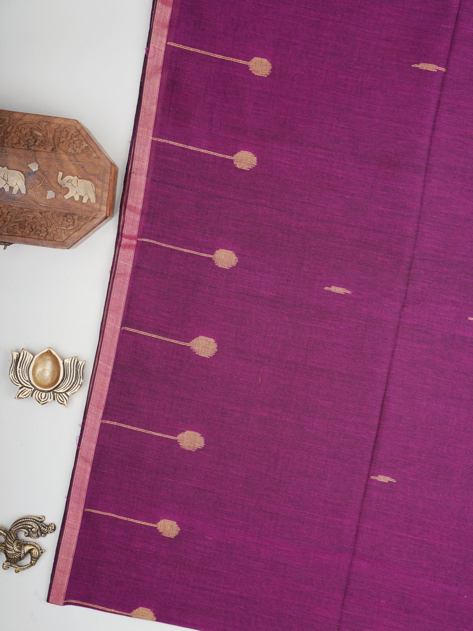 Cotton Maroon 100% Pure Cotton Manoranjitham Weaves - Handloom Store