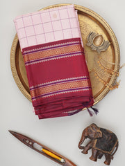 Kanchipuram Silk Pink 100% Pure Silk  Manoranjitham Weaves - Handloom Store