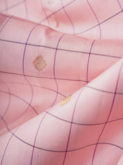 Kanchipuram Silk Pink 100% Pure Silk  Manoranjitham Weaves - Handloom Store