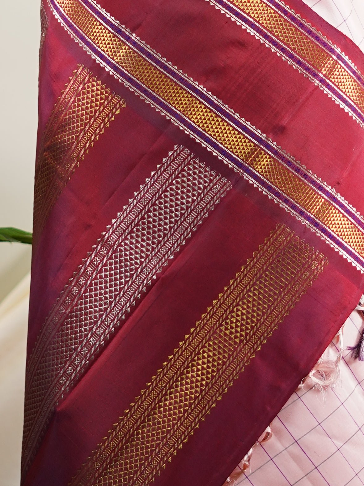 Kanchipuram Silk Pink 100% Pure Silk  - Manoranjitham Weaves - Handloom Store