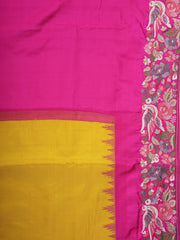 Gadwal Silk Yellow 100% Pure Silk  Manoranjitham Weaves - Handloom Store