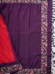 Gadwal Silk Red 100% Pure Silk  Manoranjitham Weaves - Handloom Store