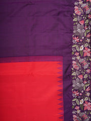 Gadwal Silk Red 100% Pure Silk  Manoranjitham Weaves - Handloom Store