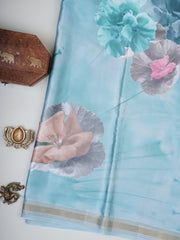 Mushru Green Semi Mushru Manoranjitham Weaves - Handloom Store