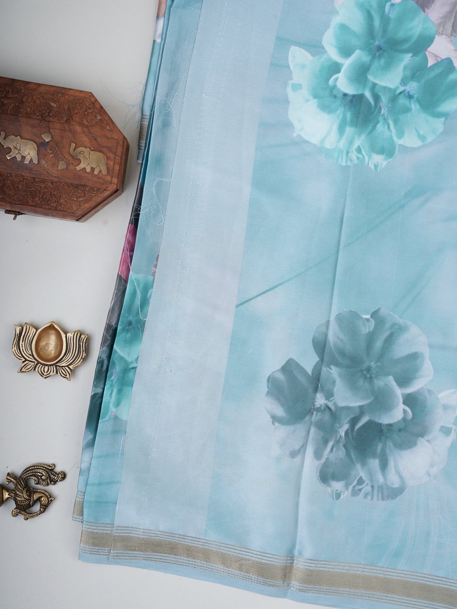 Mushru Green Semi Mushru Manoranjitham Weaves - Handloom Store