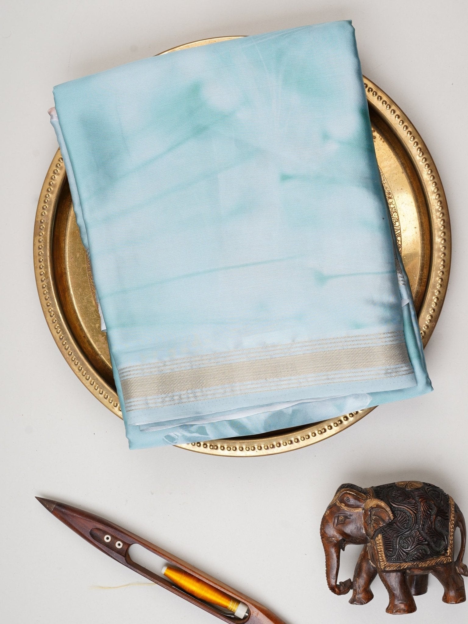 Mushru Green Semi Mushru Manoranjitham Weaves - Handloom Store