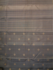 Kanchipuram Silk Grey 100% Pure Silk  Manoranjitham Weaves - Handloom Store