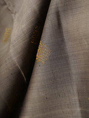 Kanchipuram Silk Grey 100% Pure Silk  Manoranjitham Weaves - Handloom Store