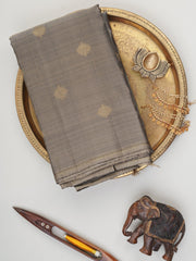 Kanchipuram Silk Grey 100% Pure Silk  Manoranjitham Weaves - Handloom Store