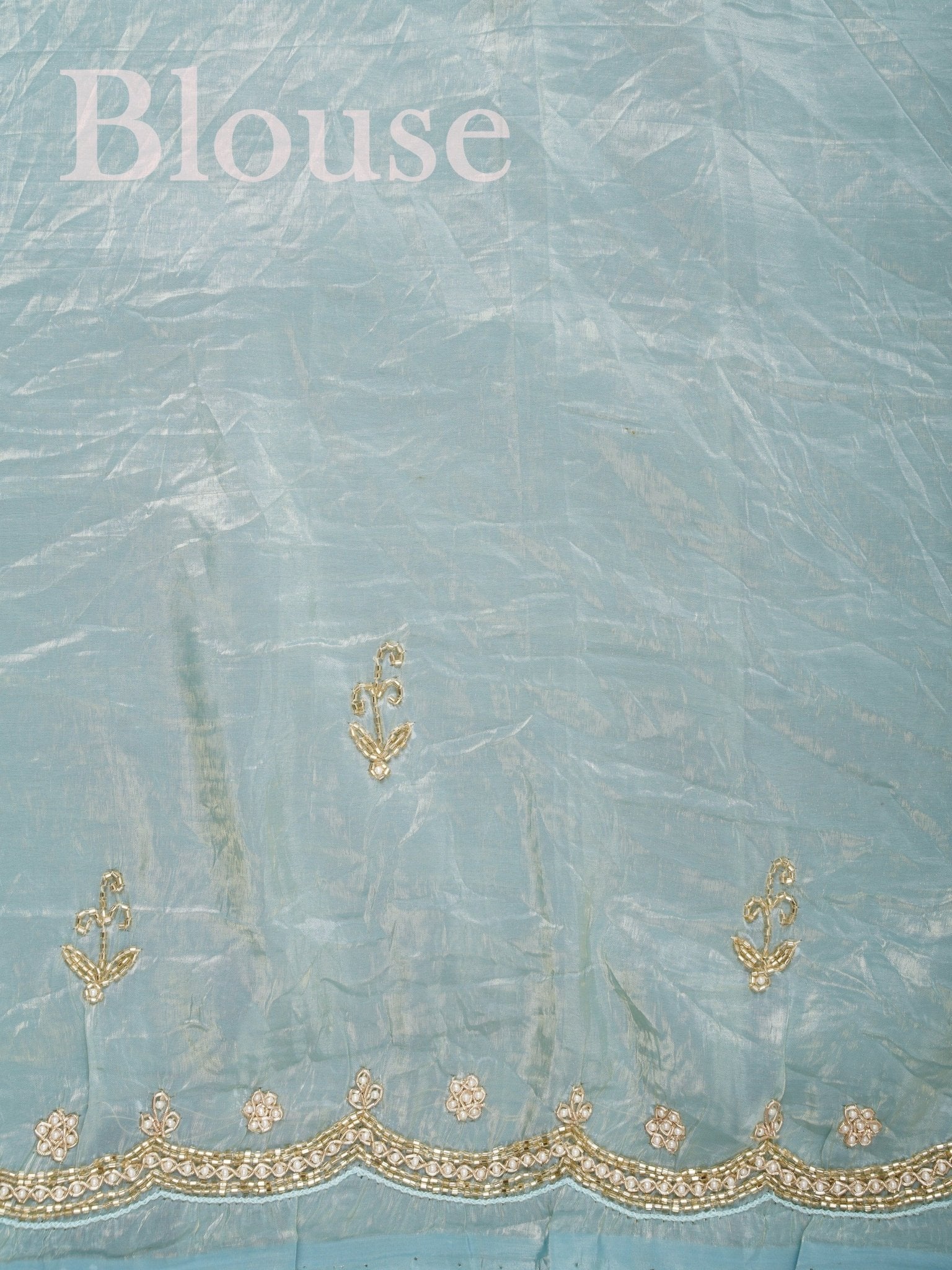 Semi Organza Teal Semi Organza Manoranjitham Weaves - Handloom Store