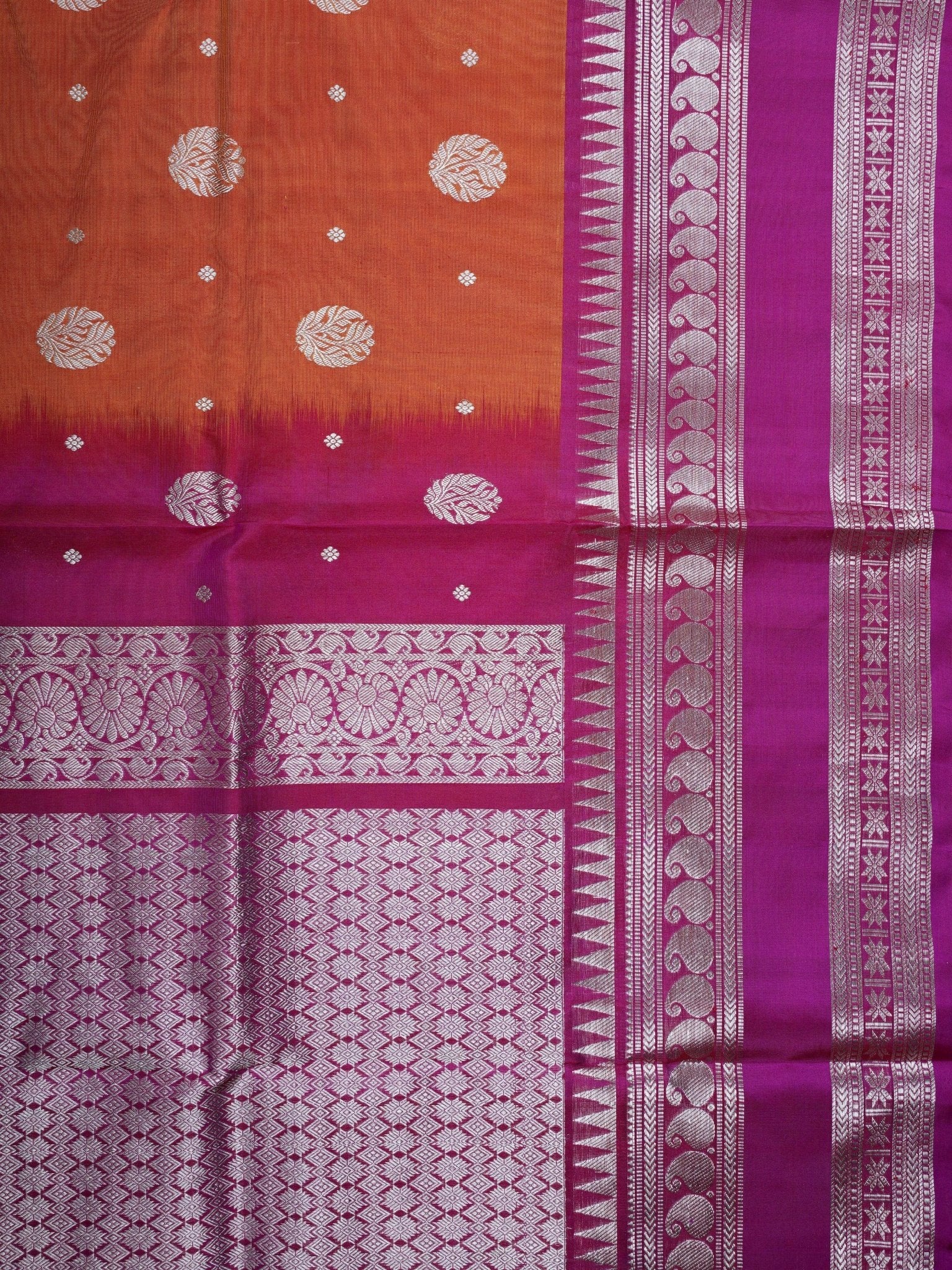 Venkatagiri Silk Brown 100% Pure Silk  Manoranjitham Weaves - Handloom Store