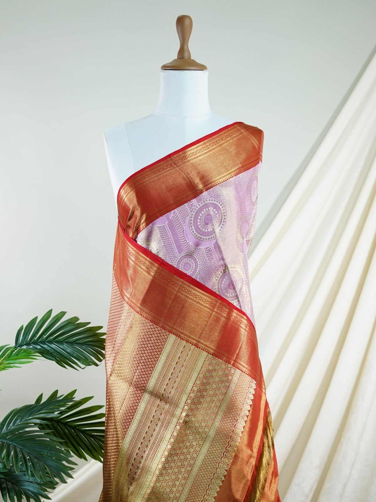 Kanchipuram Silk Baby Pink 100% Pure Silk  - Manoranjitham Weaves - Handloom Store