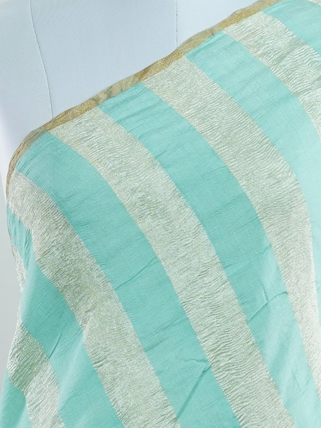 Tissue Teal Green  100% Pure Tissue - Manoranjitham Weaves - Handloom Store