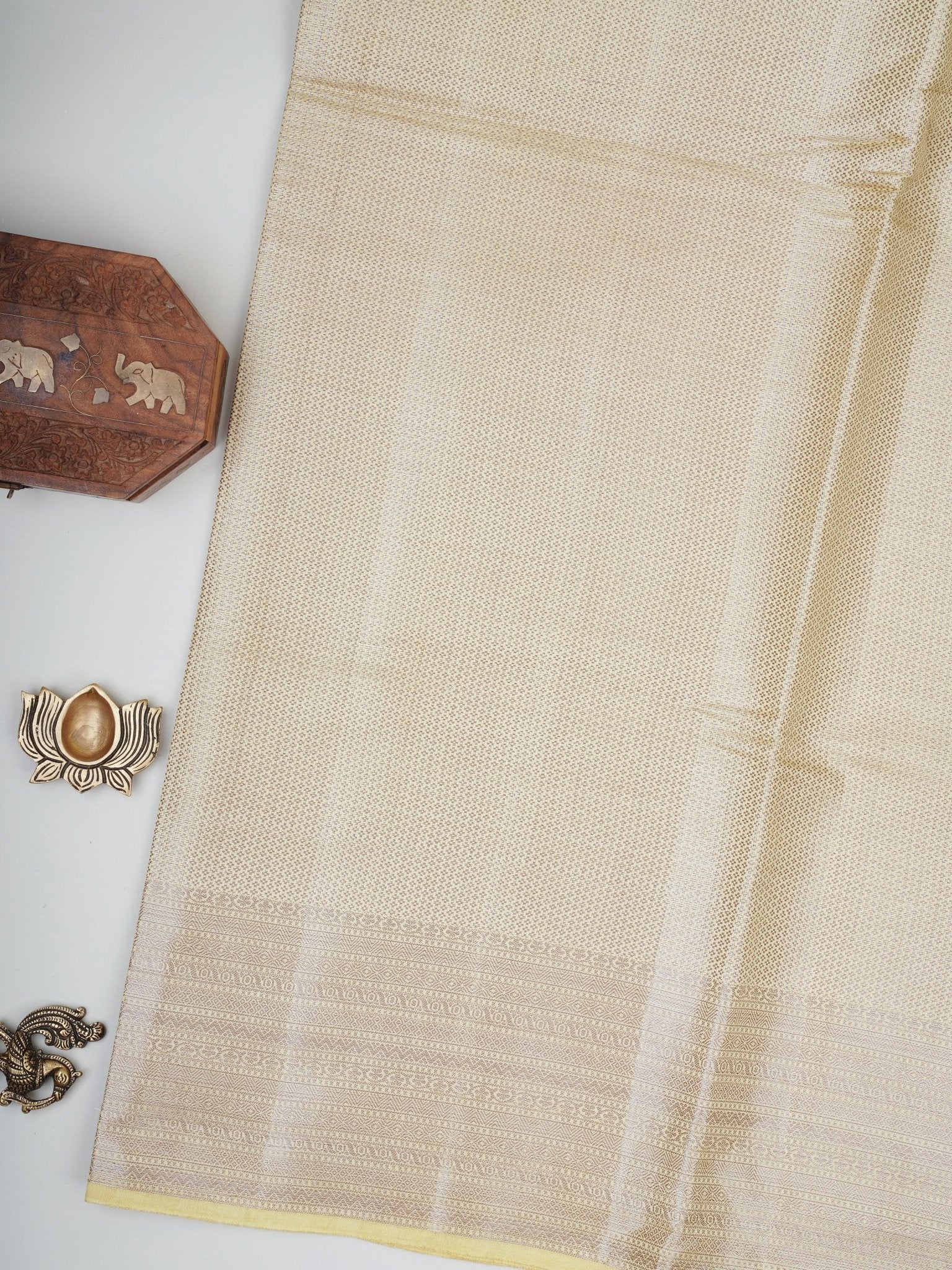 Chiniya Silk Yellow 100% Pure Silk  - Manoranjitham Weaves - Handloom Store