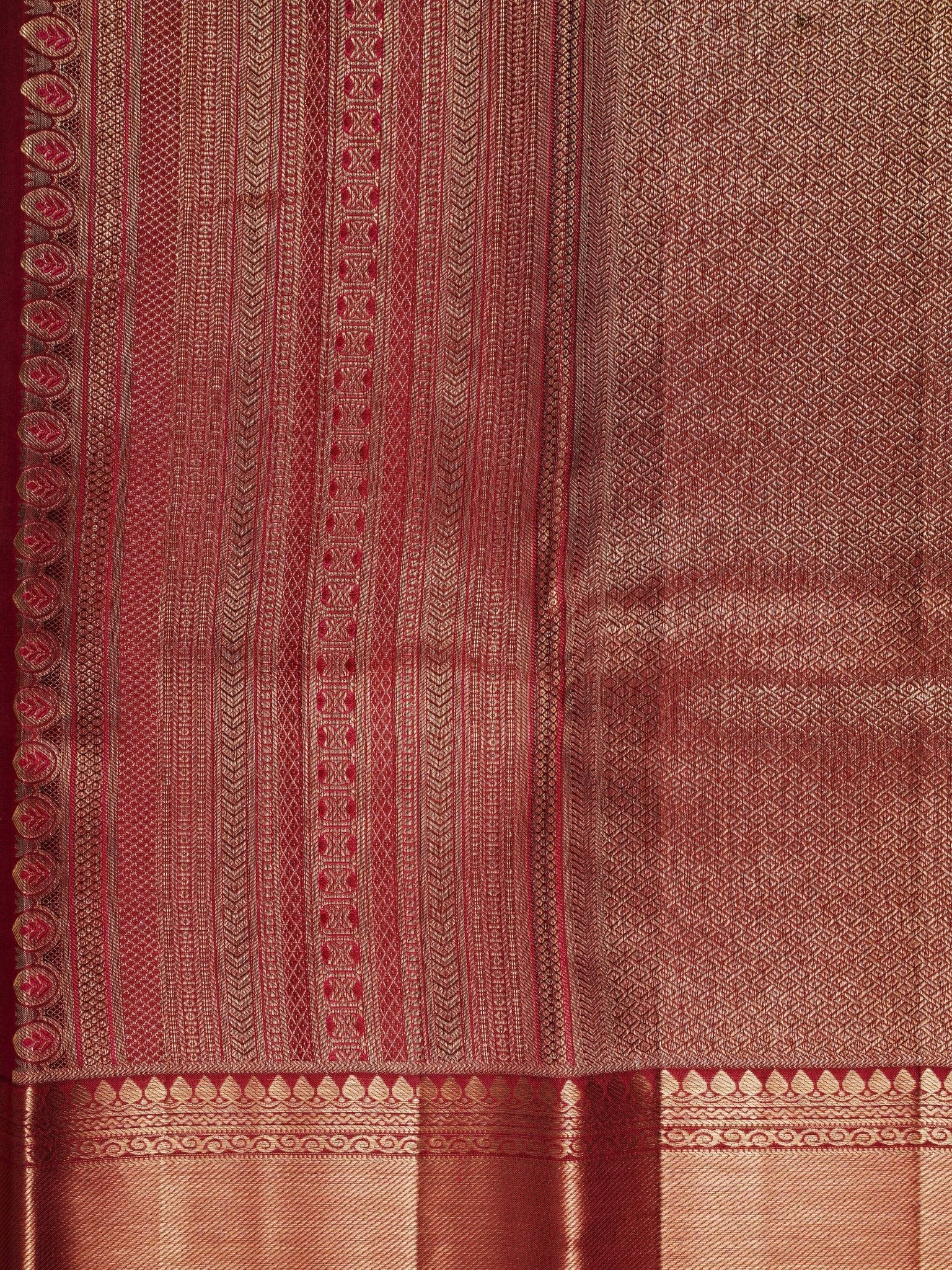 Kanchipuram Silk Baby Pink 100% Pure Silk  Manoranjitham Weaves - Handloom Store