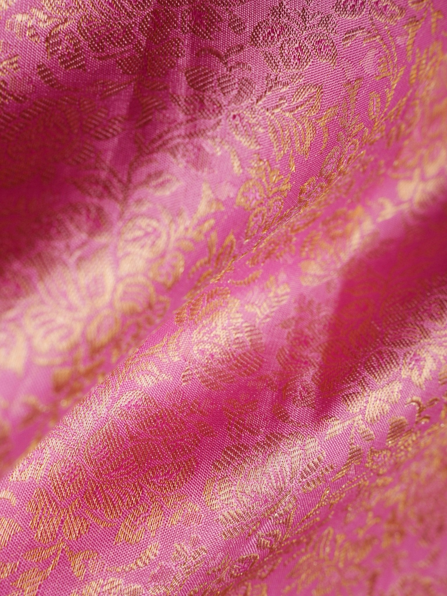 Kanchipuram Silk Baby Pink 100% Pure Silk  Manoranjitham Weaves - Handloom Store