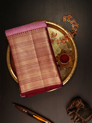Kanchipuram Silk Baby Pink 100% Pure Silk  Manoranjitham Weaves - Handloom Store