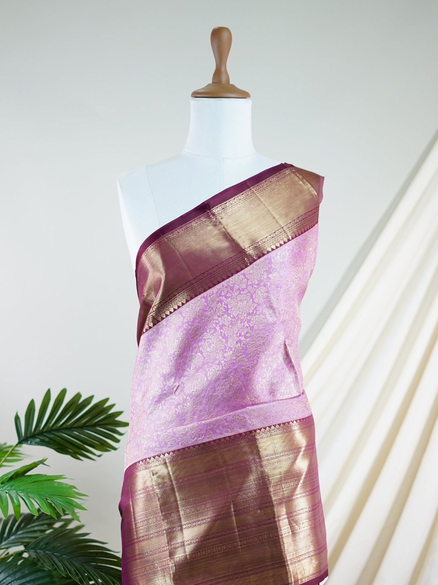 Kanchipuram Silk Baby Pink 100% Pure Silk  - Manoranjitham Weaves - Handloom Store
