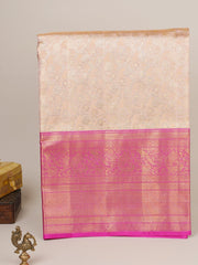 Kanchipuram Silk Light Mauve Peach 100% Pure Silk  Manoranjitham Weaves - Handloom Store