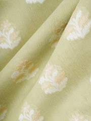 Jamdhani Olive Green Handpsun Cotton Manoranjitham Weaves - Handloom Store