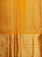 Kanchipuram Silk Yellow  100% Pure Silk  Manoranjitham Weaves - Handloom Store