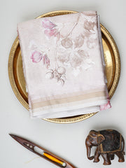 Mushru Beige Semi Mushru Manoranjitham Weaves - Handloom Store