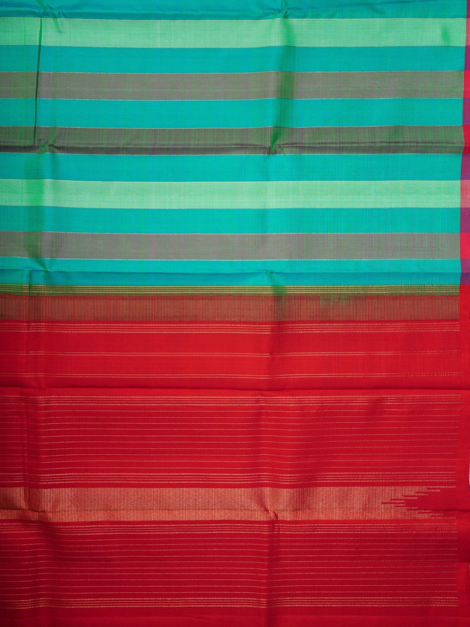 Kanchipuram Silk Green And Brown 100% Pure Silk  - Manoranjitham Weaves - Handloom Store