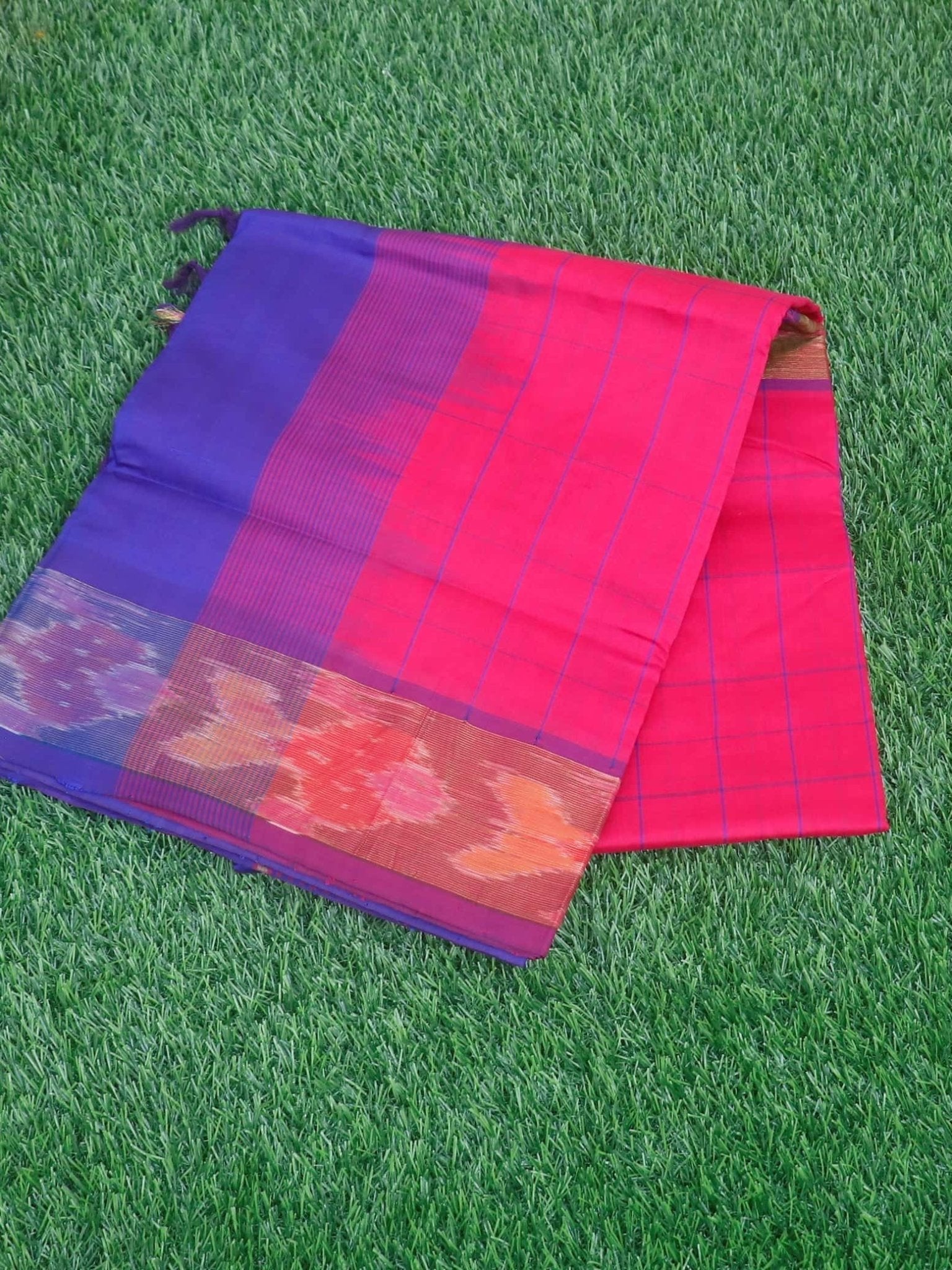 Kanchipuram Silk Cotton Pink 100% Pure Silk Cotton  Manoranjitham Weaves - Handloom Store