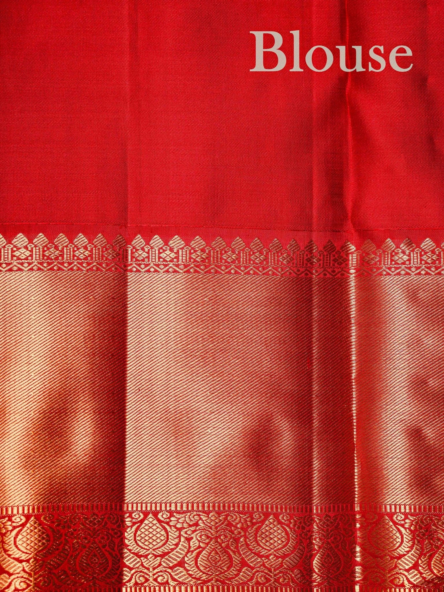 Kanchipuram Silk Red 100% Pure Silk  - Manoranjitham Weaves - Handloom Store