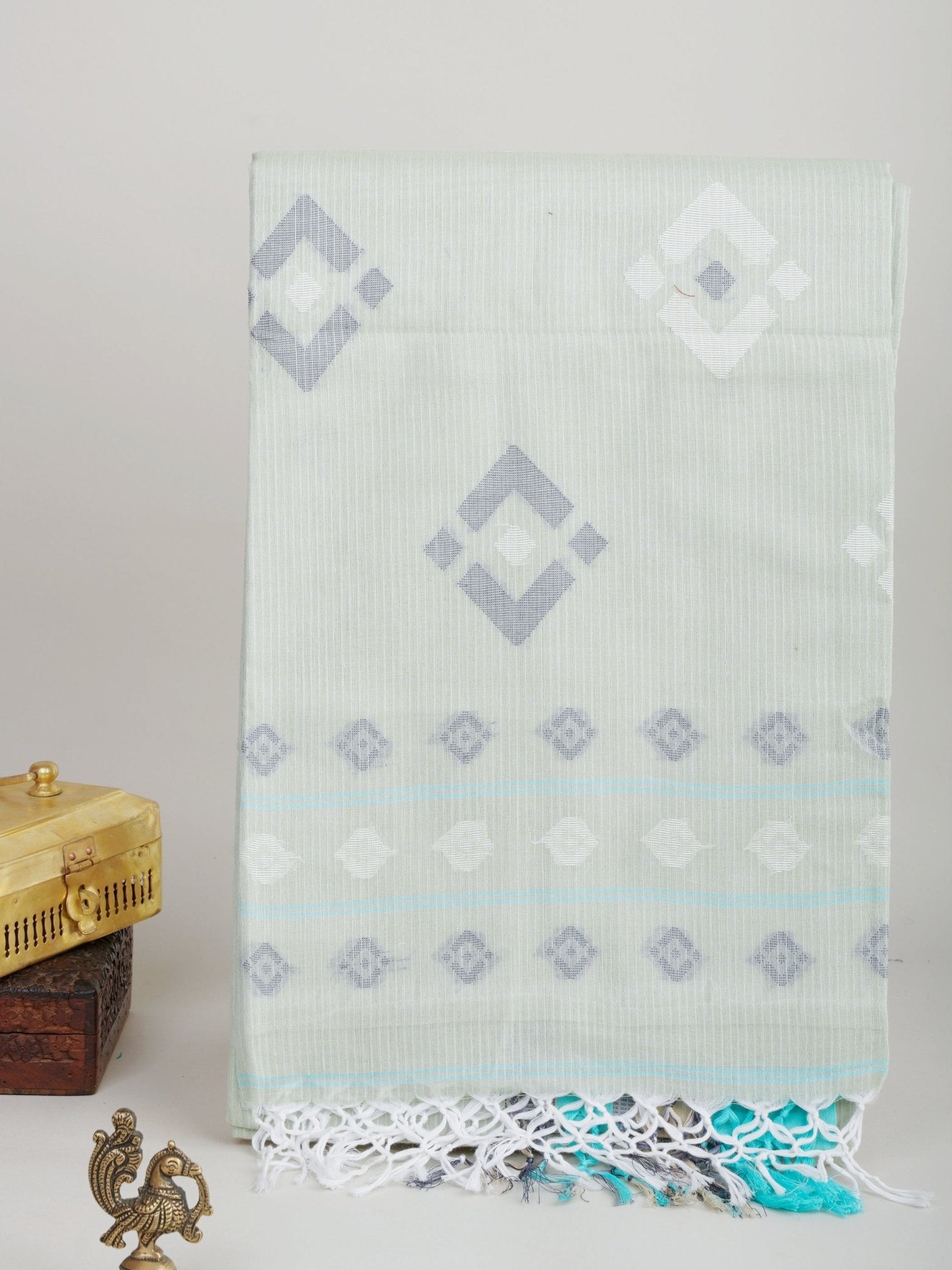 Cotton Grey 100% Pure Cotton Manoranjitham Weaves - Handloom Store