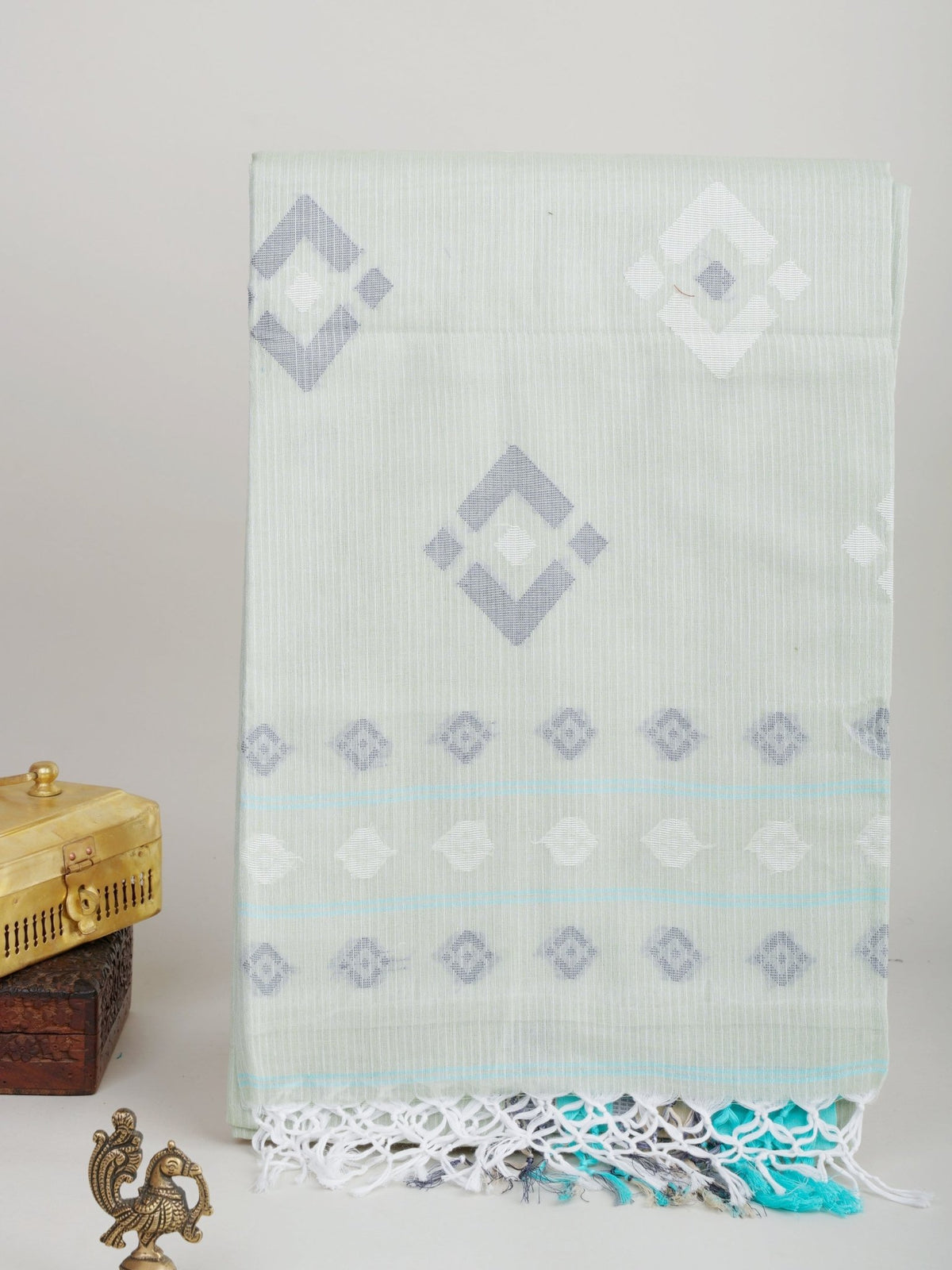 Cotton Grey 100% Pure Cotton Manoranjitham Weaves - Handloom Store