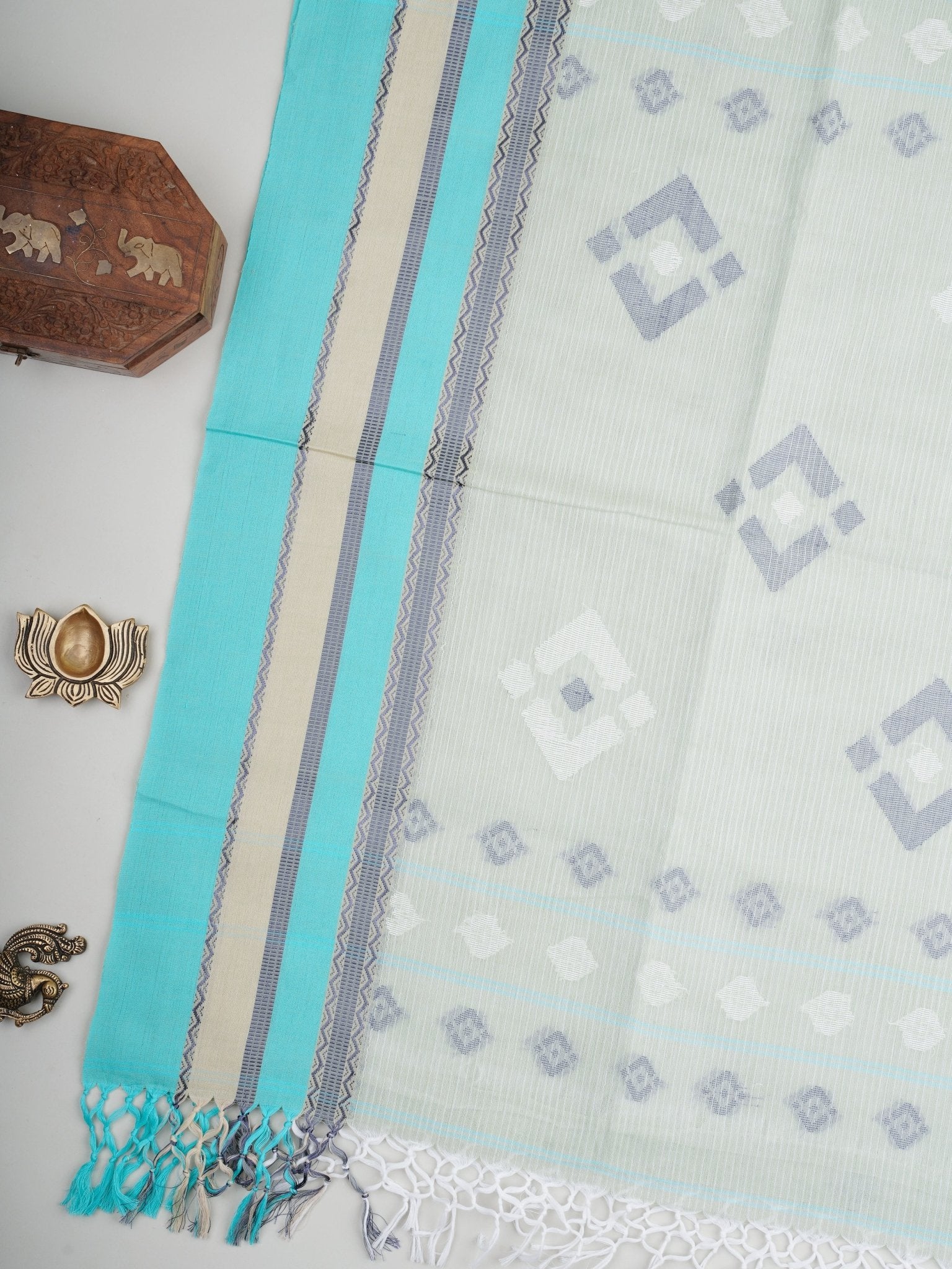 Cotton Grey 100% Pure Cotton Manoranjitham Weaves - Handloom Store