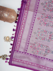 Katan Purple Katan Semi Silk Manoranjitham Weaves - Handloom Store