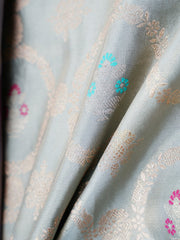 Katan Grey Semi Katan Silk Manoranjitham Weaves - Handloom Store