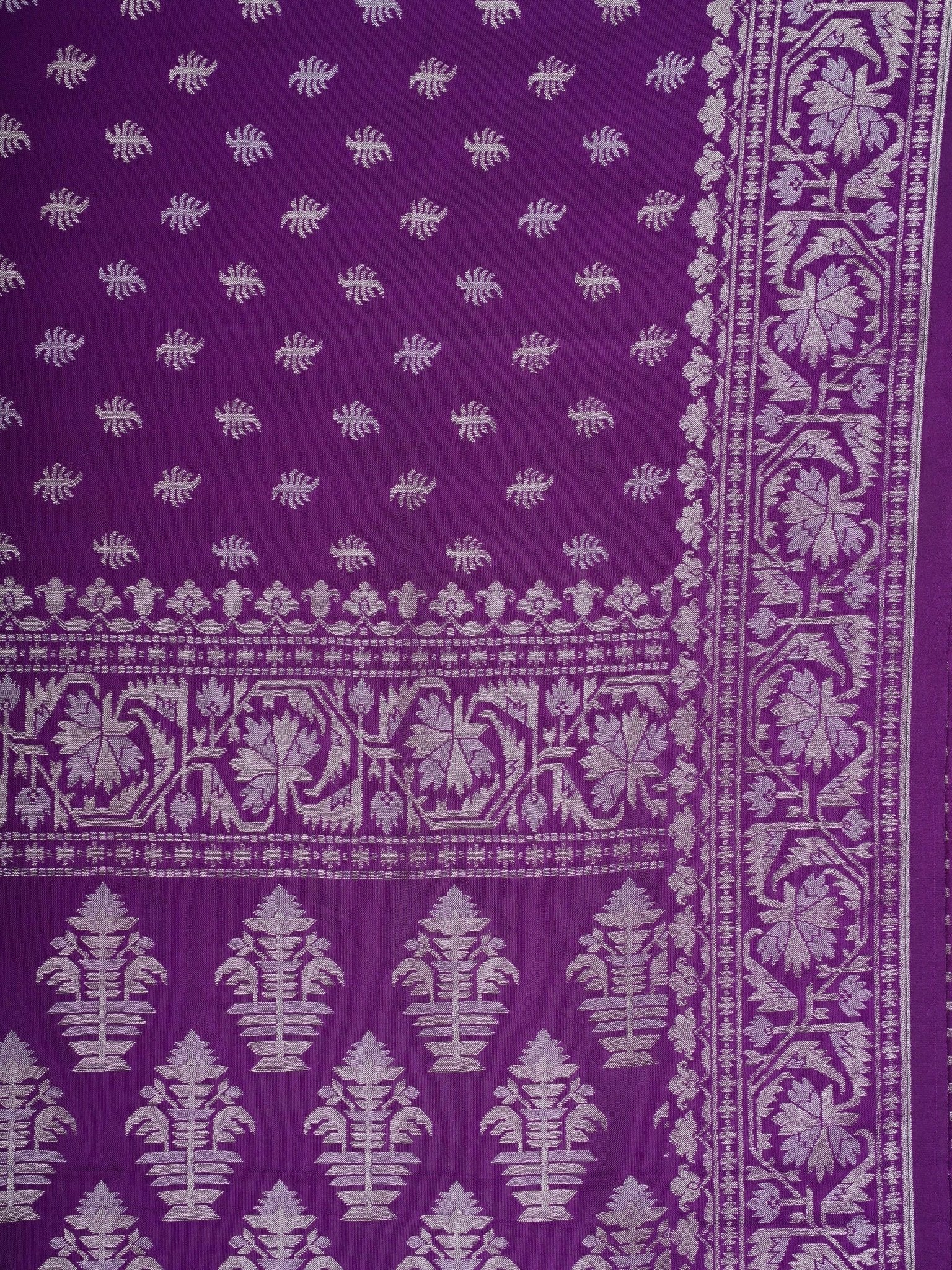 Katan Violet Katan Semi Silk Manoranjitham Weaves - Handloom Store