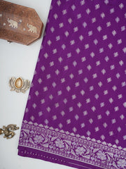 Katan Violet Katan Semi Silk Manoranjitham Weaves - Handloom Store