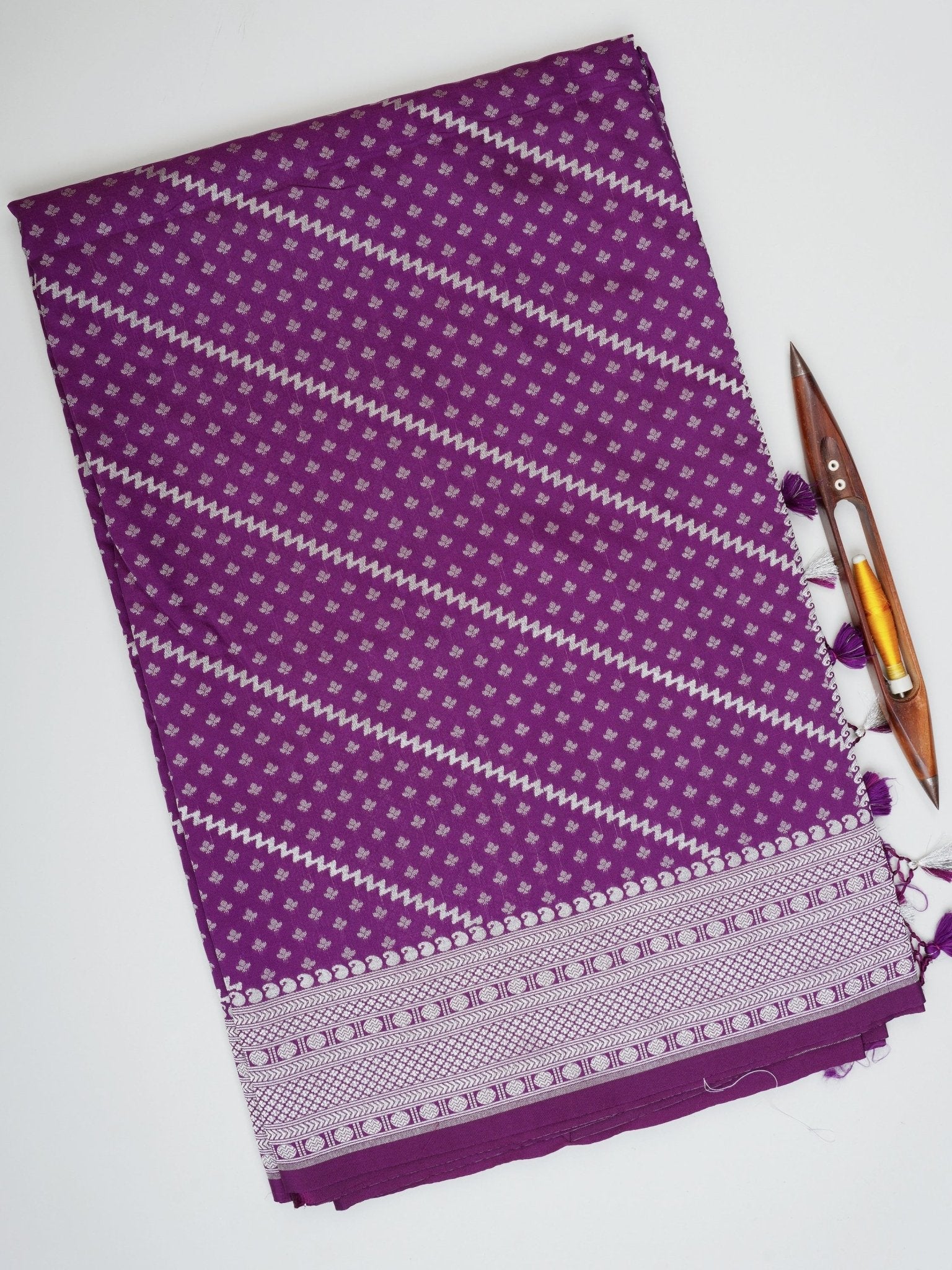 Katan Purple Katan Semi Silk Manoranjitham Weaves - Handloom Store